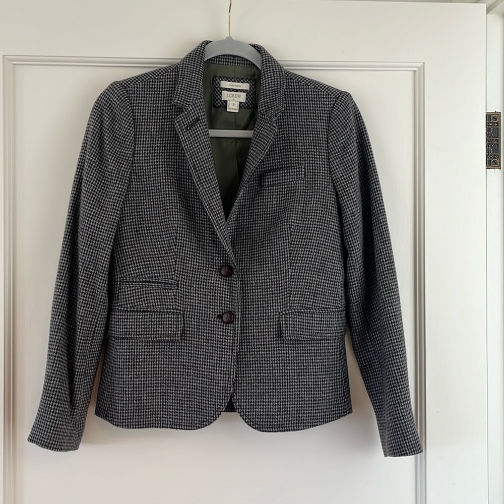 J. Crew Factory Houndstooth Schoolboy Blazer